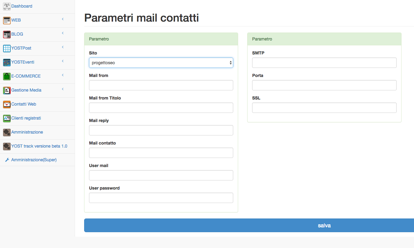 Parametri mail web